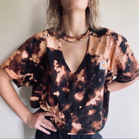 Carhartt Tops - Carhartt bleached tie-dye cut out t-shirt